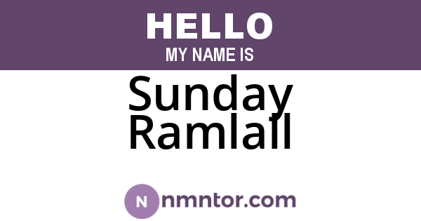 Sunday Ramlall