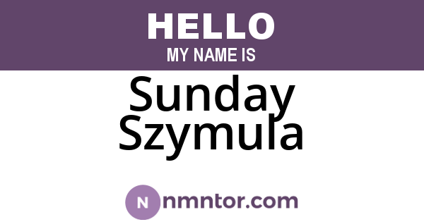 Sunday Szymula