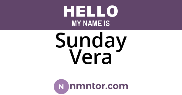 Sunday Vera
