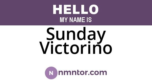 Sunday Victorino
