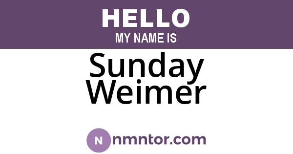 Sunday Weimer