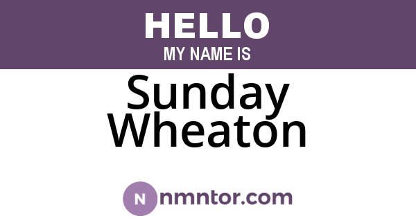 Sunday Wheaton