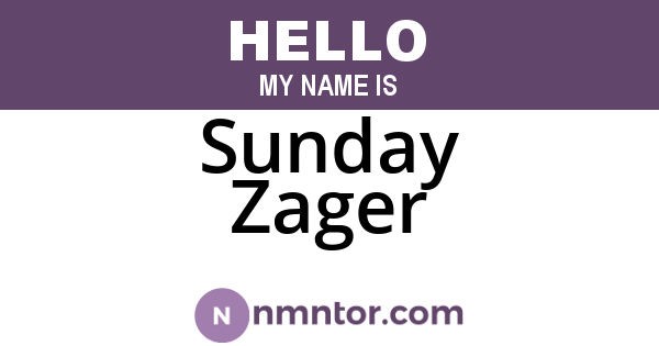 Sunday Zager