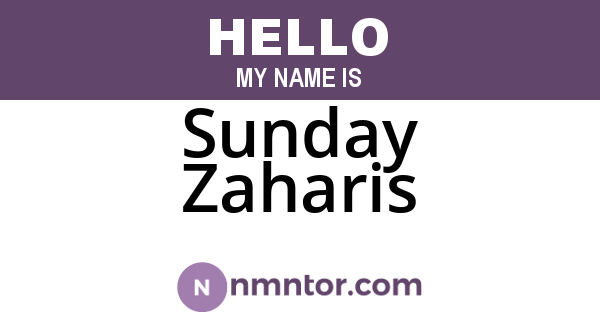 Sunday Zaharis