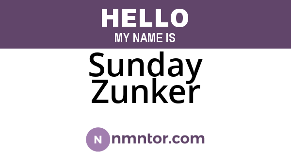 Sunday Zunker