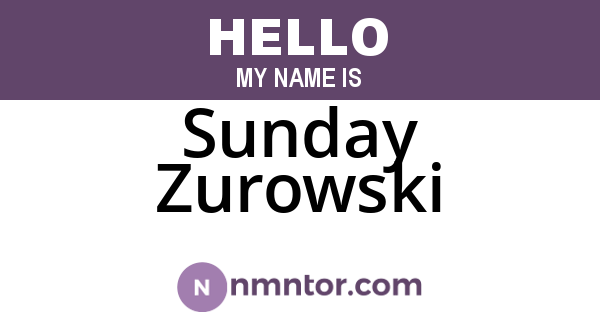 Sunday Zurowski