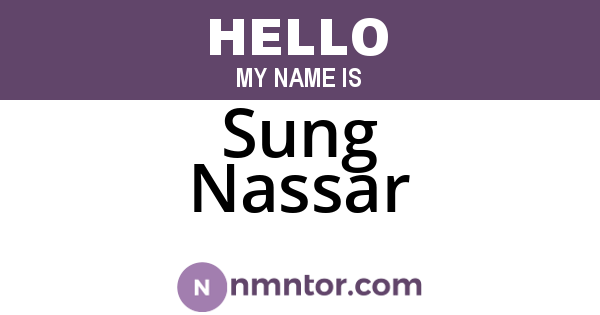 Sung Nassar