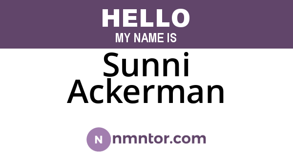 Sunni Ackerman