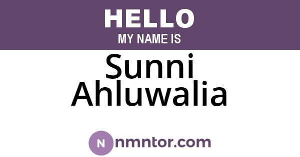 Sunni Ahluwalia