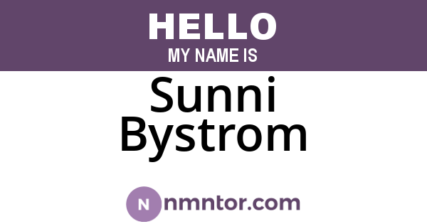 Sunni Bystrom