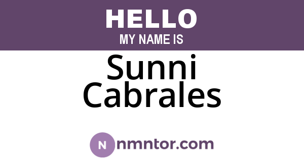 Sunni Cabrales