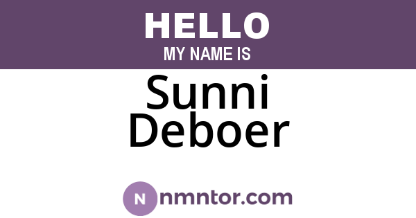 Sunni Deboer
