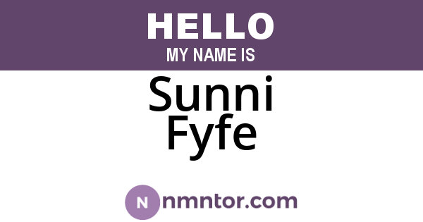 Sunni Fyfe