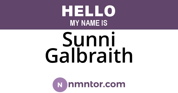 Sunni Galbraith