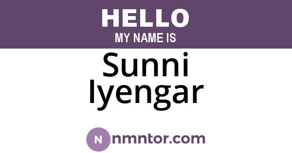 Sunni Iyengar