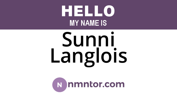 Sunni Langlois