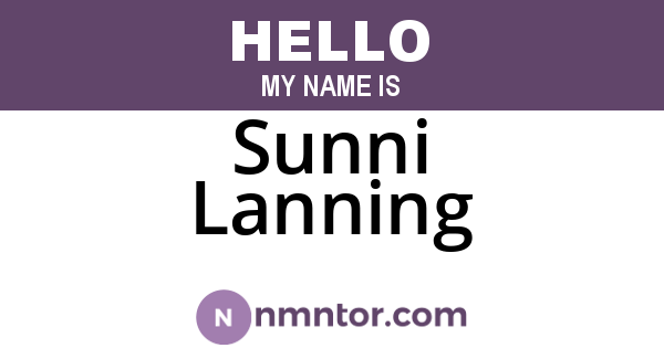 Sunni Lanning