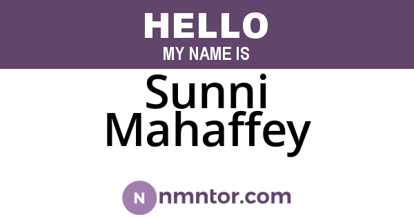 Sunni Mahaffey