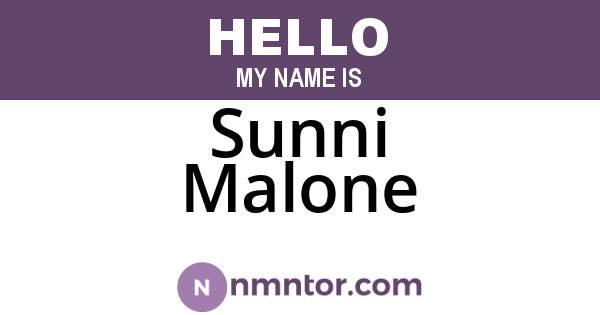 Sunni Malone