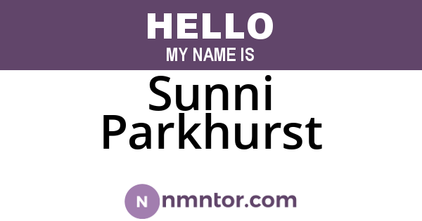 Sunni Parkhurst