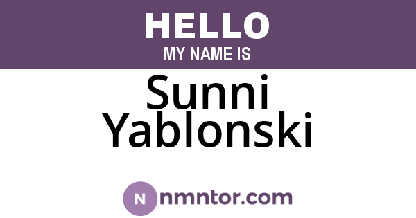 Sunni Yablonski
