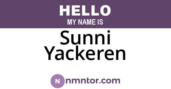 Sunni Yackeren