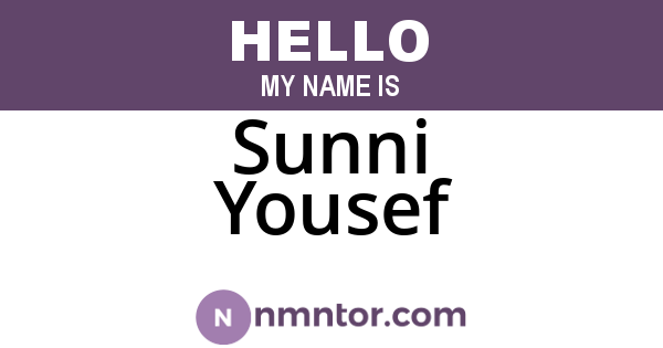 Sunni Yousef
