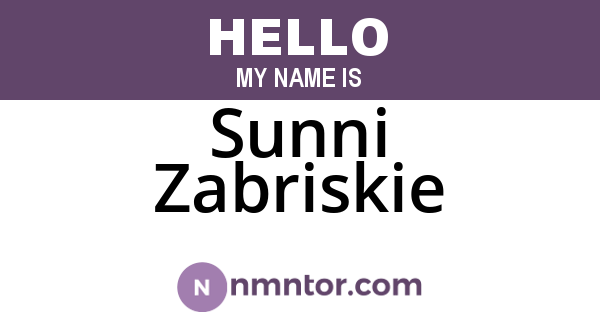 Sunni Zabriskie