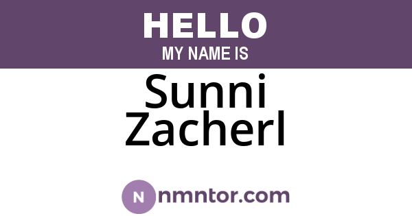 Sunni Zacherl