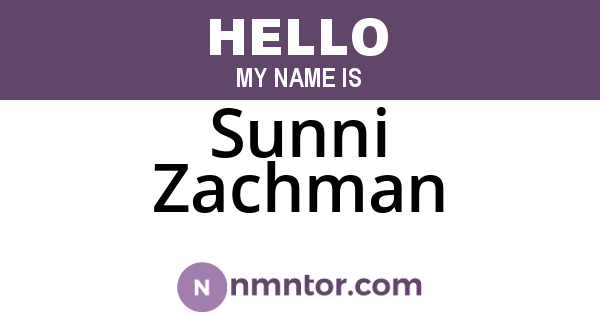 Sunni Zachman