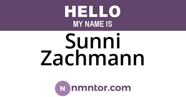 Sunni Zachmann