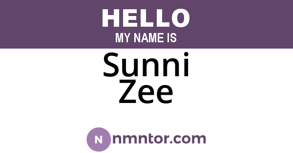 Sunni Zee