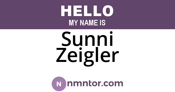 Sunni Zeigler