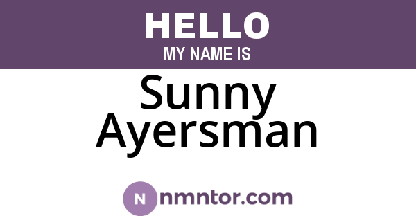Sunny Ayersman