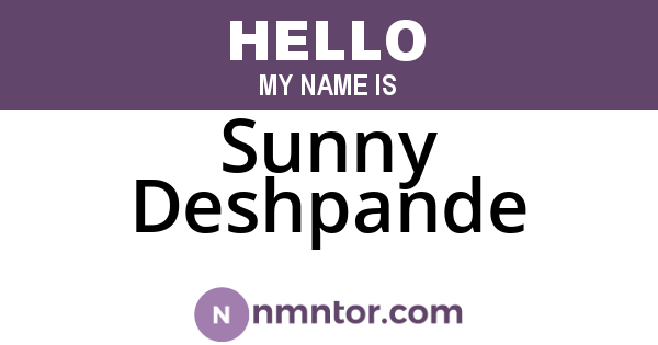 Sunny Deshpande