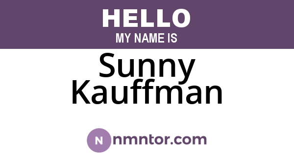 Sunny Kauffman