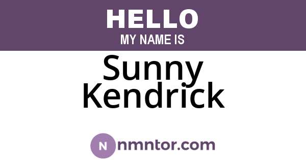 Sunny Kendrick