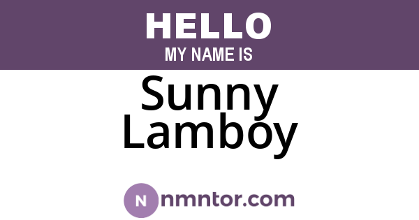 Sunny Lamboy
