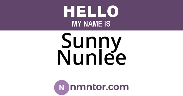 Sunny Nunlee