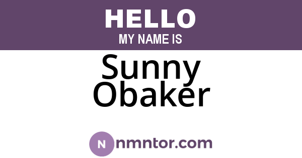 Sunny Obaker