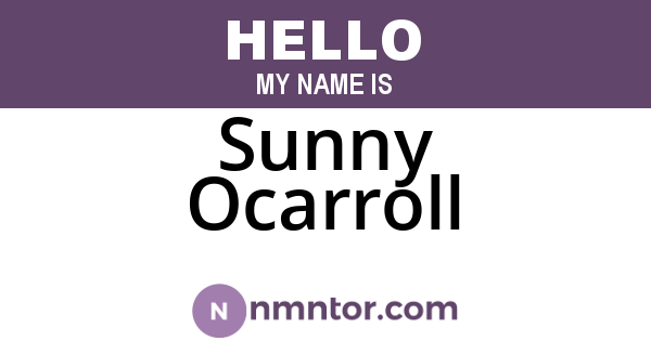 Sunny Ocarroll