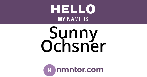 Sunny Ochsner
