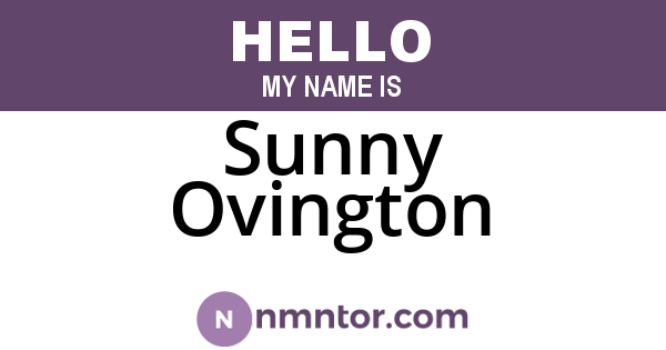 Sunny Ovington