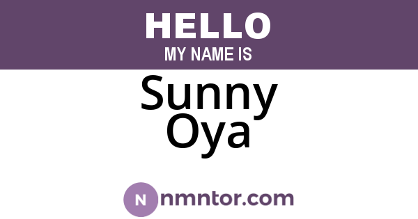 Sunny Oya