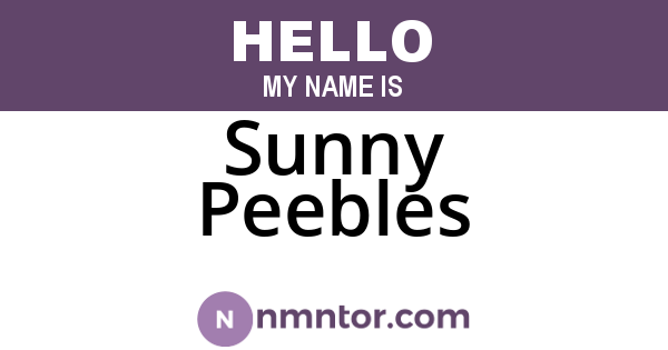 Sunny Peebles