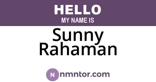 Sunny Rahaman