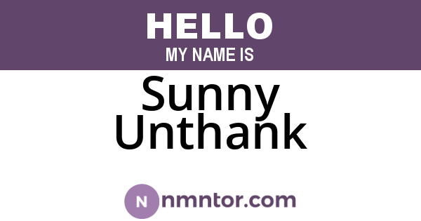 Sunny Unthank
