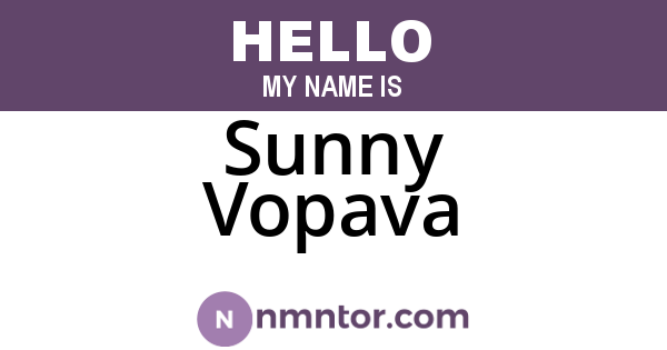 Sunny Vopava