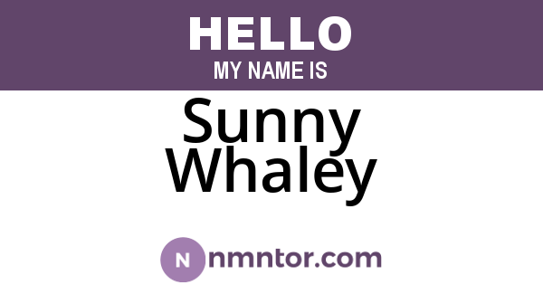 Sunny Whaley