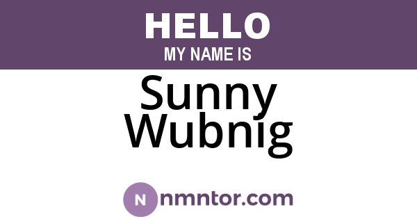 Sunny Wubnig